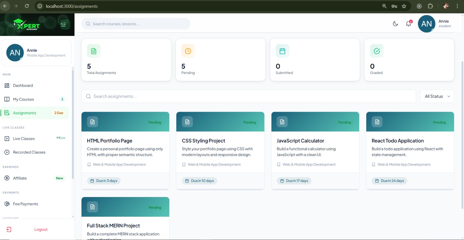 Student Dashboard